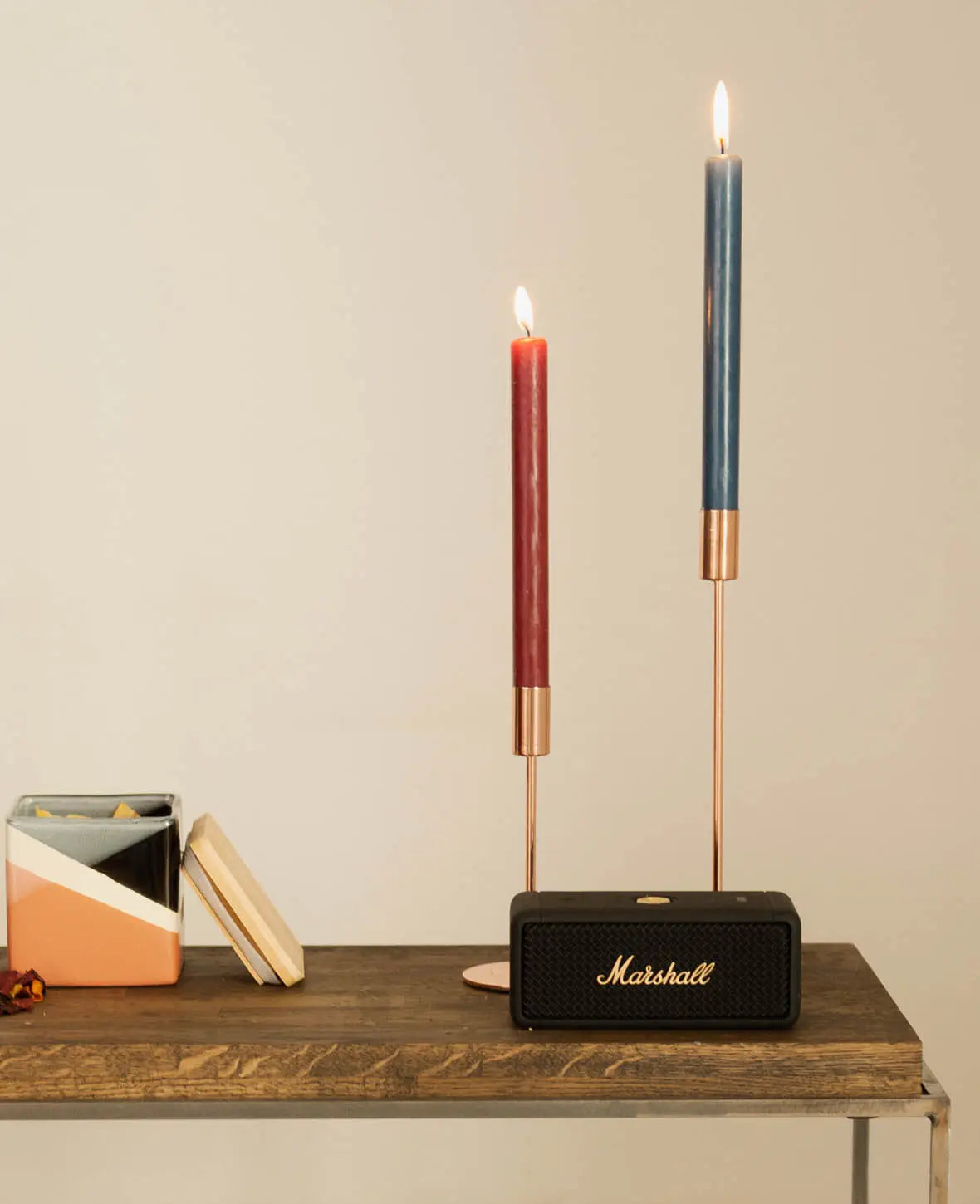 Kerzenständer für Stabkerzen in Gold, 28 cm