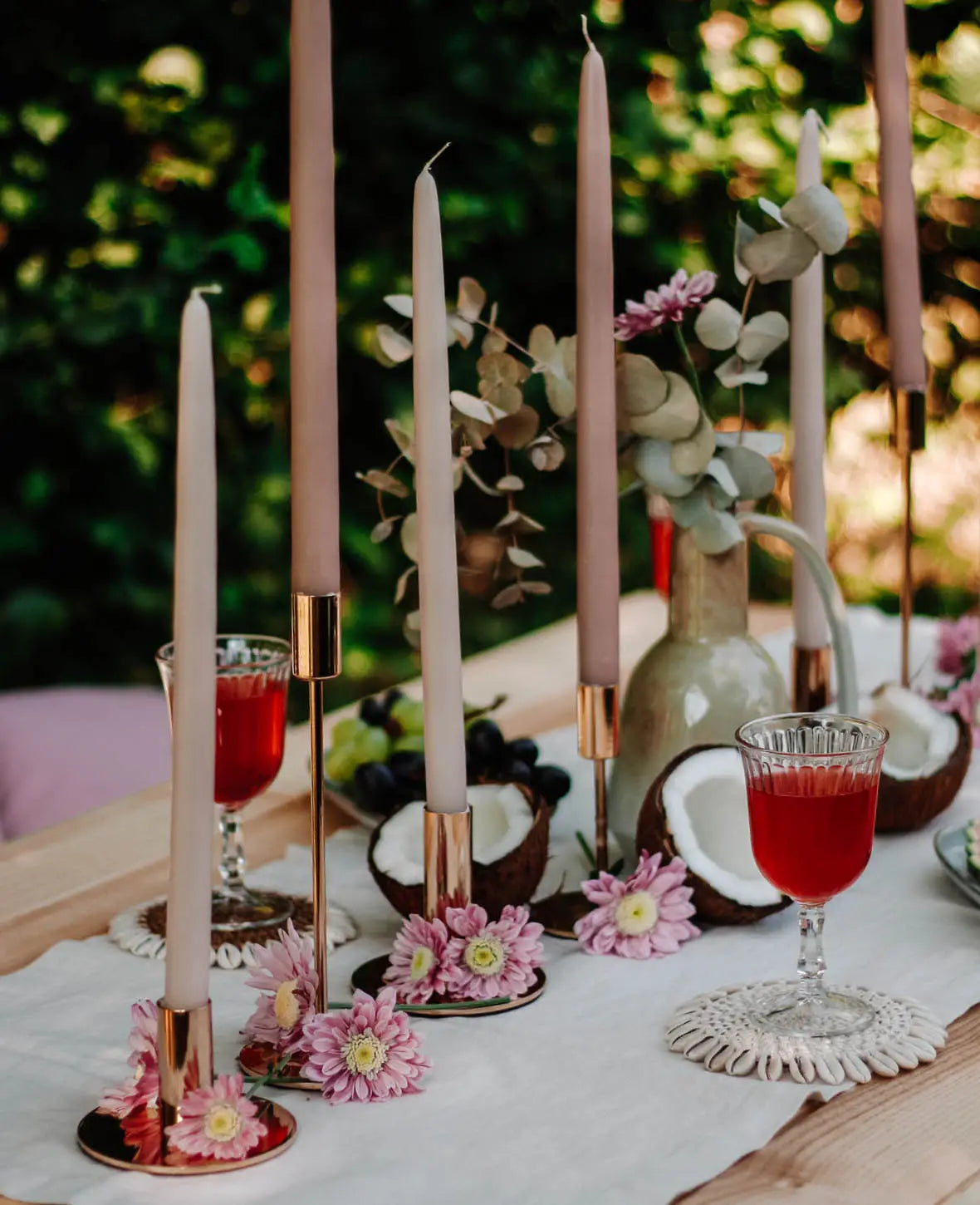 Kerzenständer für Stabkerzen in Gold, 28 cm
