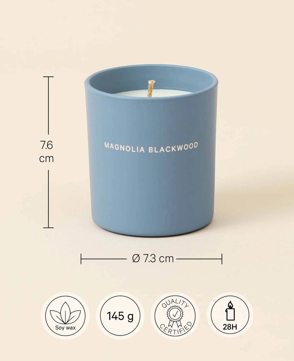 Duftkerze aus Sojawachs, Magnolia Blackwood