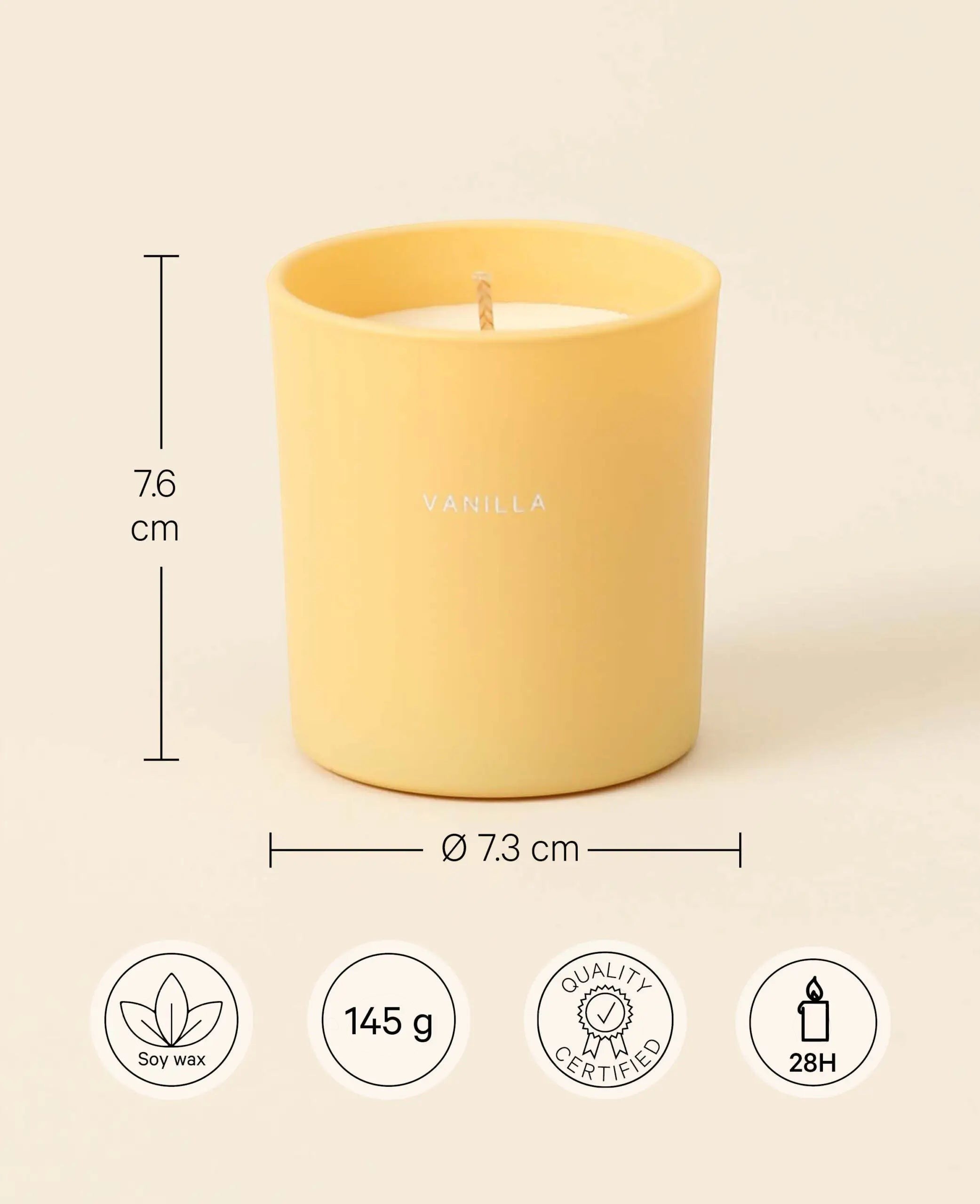 Duftkerze aus Sojawachs, Vanilla, 145g
