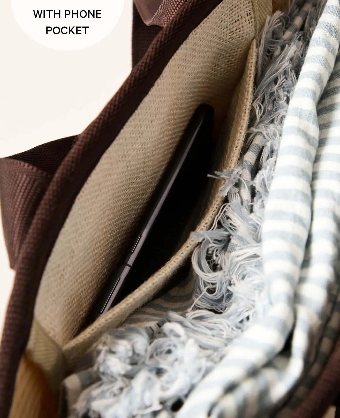 Noya Beach Bag / Strandtasche aus recyceltem PET, hellbraun