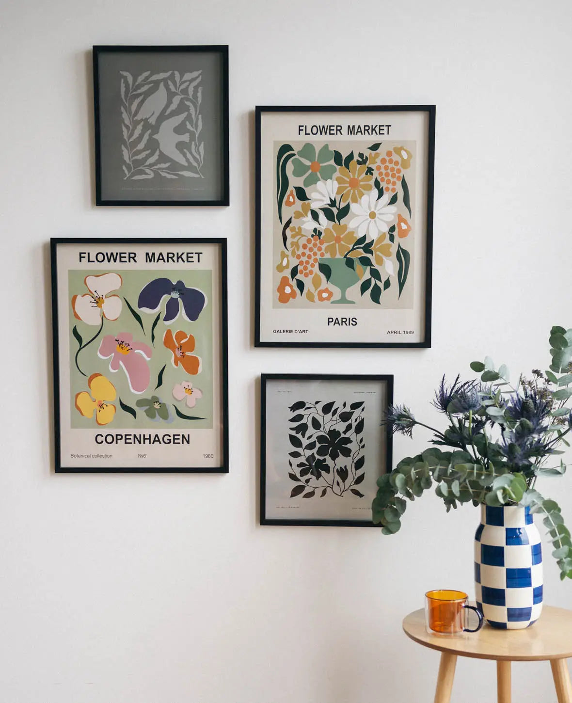 Gerahmtes Poster / Bild / Print mit Illustration "Flowermarket Copenhagen"