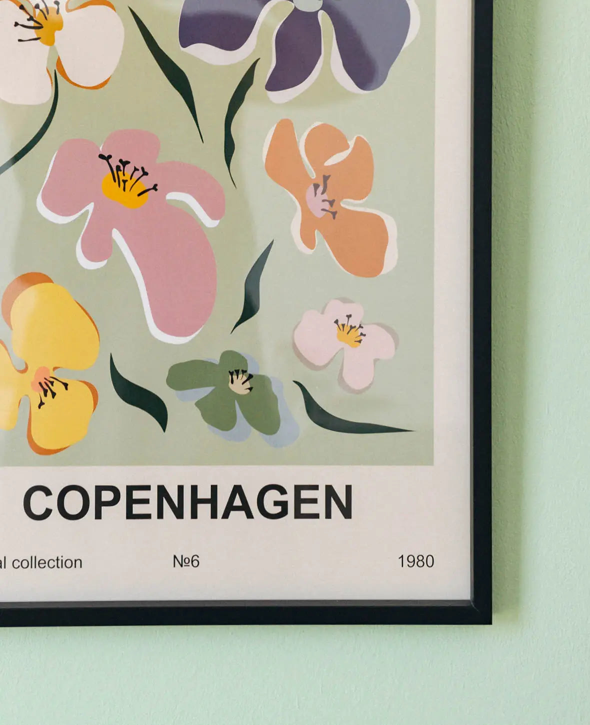 Gerahmtes Poster / Bild / Print mit Illustration "Flowermarket Copenhagen"