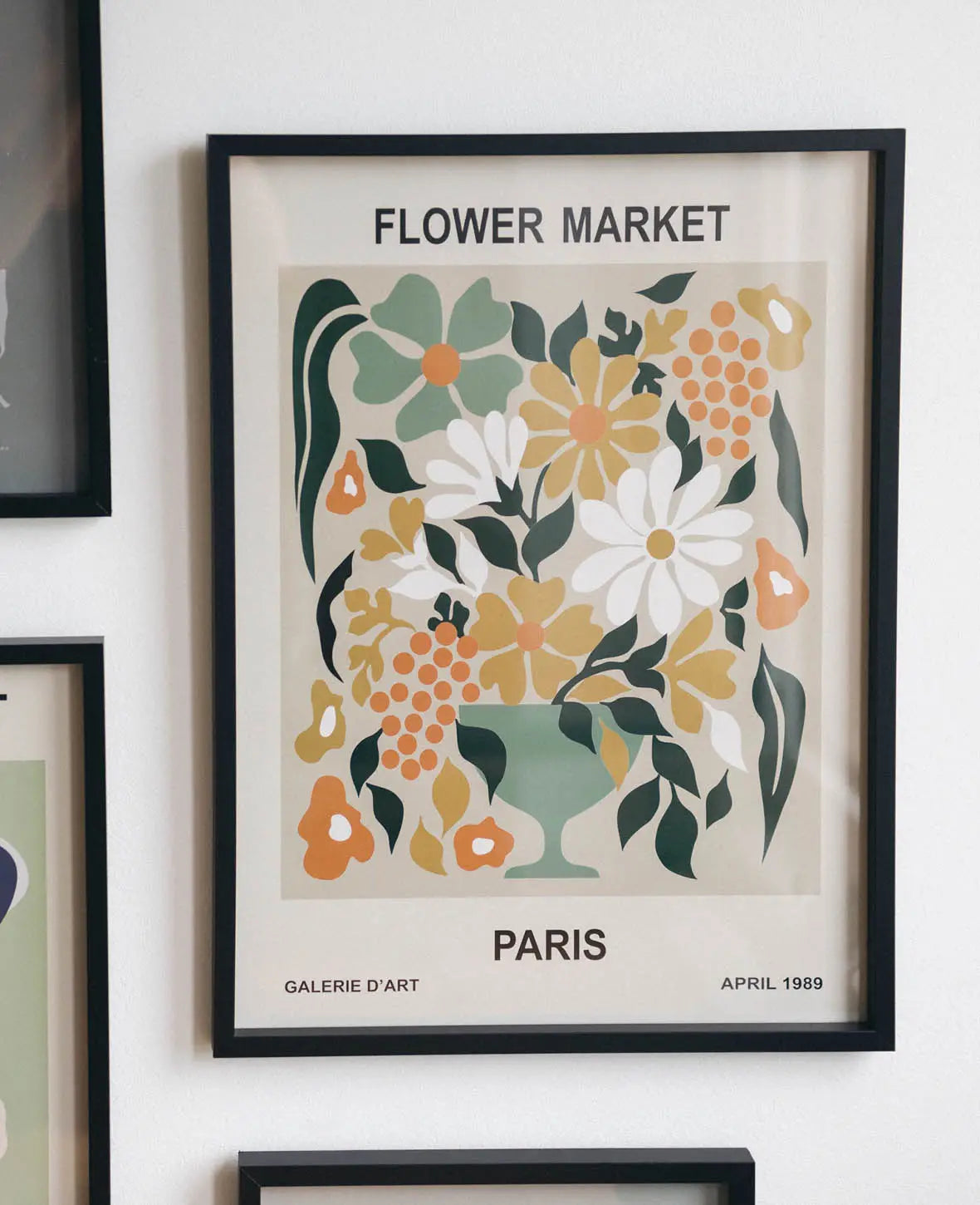 Gerahmtes Poster / Bild / Print mit Illustration "Flowermarket Paris"