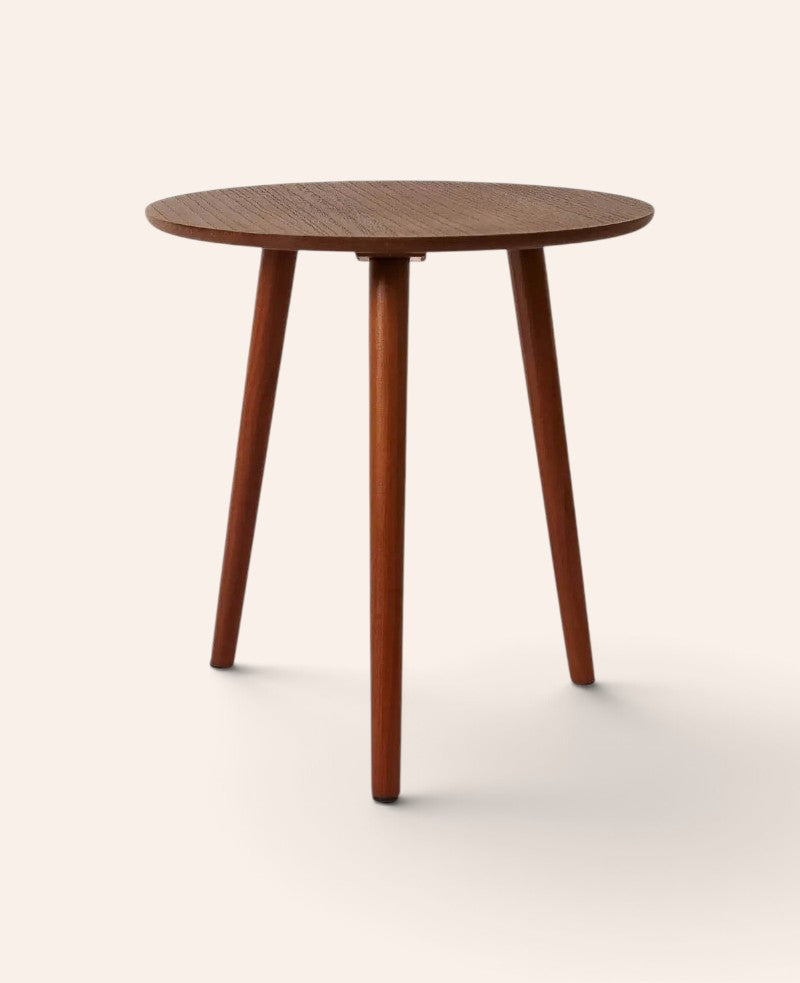 Runder Beistelltisch / Sofatisch / Holztisch aus dunklem Holz, Ø 40 cm