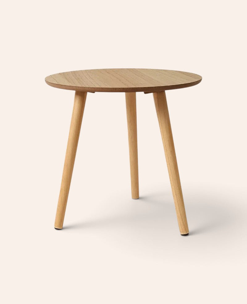 Runder Beistelltisch / Sofatisch / Holztisch aus hellem Holz, Ø 40 cm