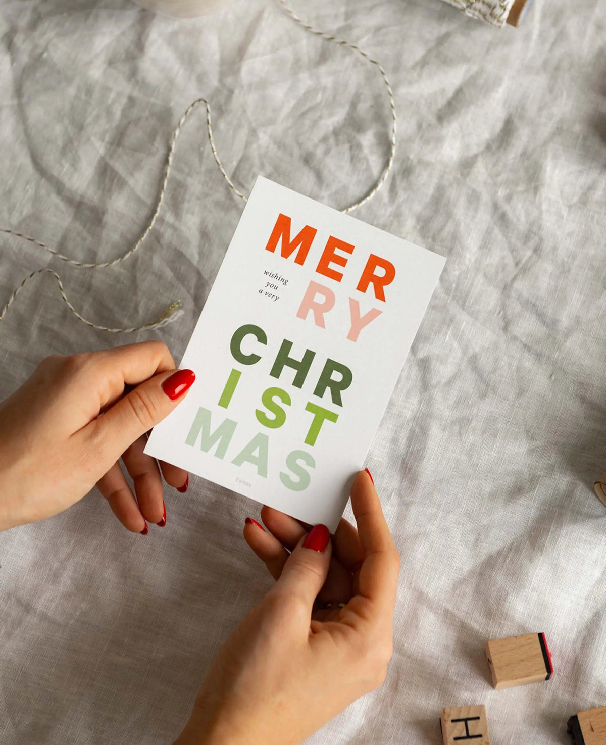 Weihnachtskarte / Postkarte im A6 Format, Colourful Font