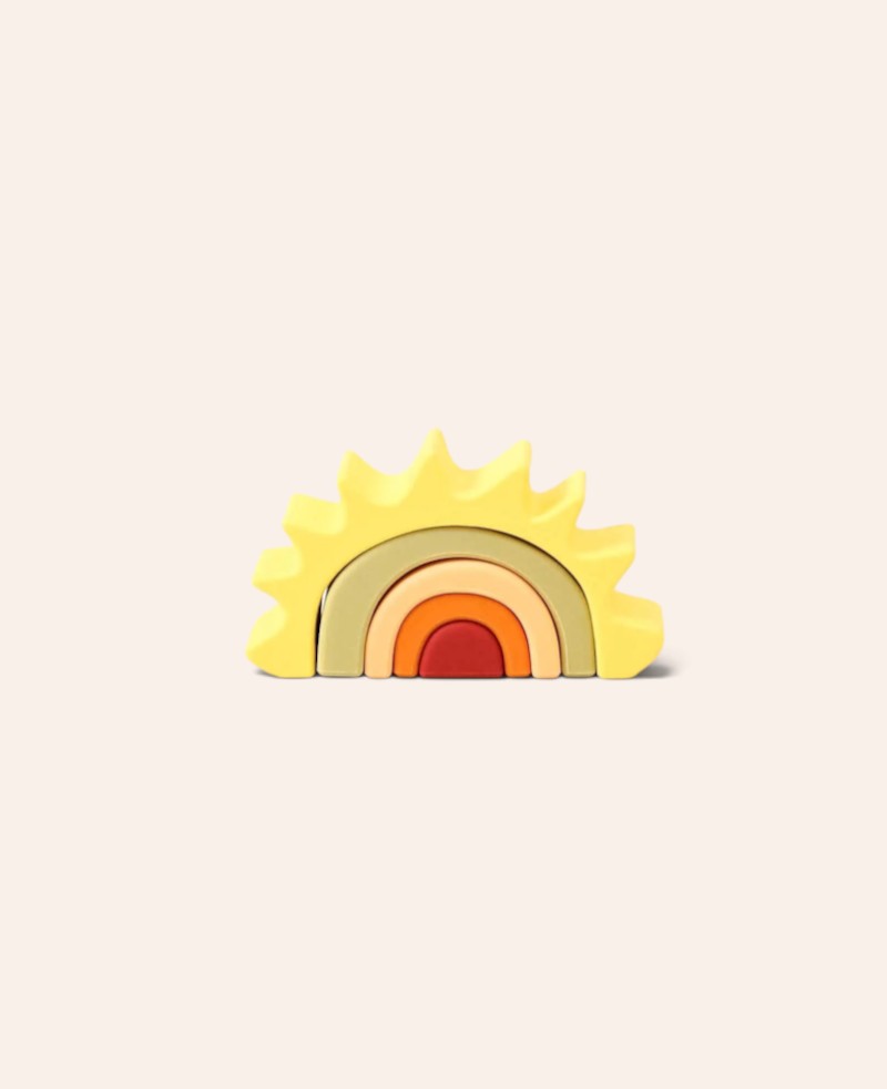 Steckspielzeug Sonne, 5-teilig, aus Silikon, ab 6 Monaten, H 7.5 cm