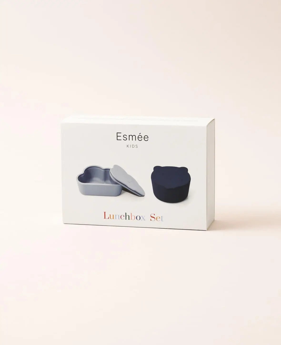 Kinder Lunchbox Set / Snackbox / Aufbewahrungsdosen in Wolken und Bärenform, aus Silikon in Hellblau / Dunkelblau