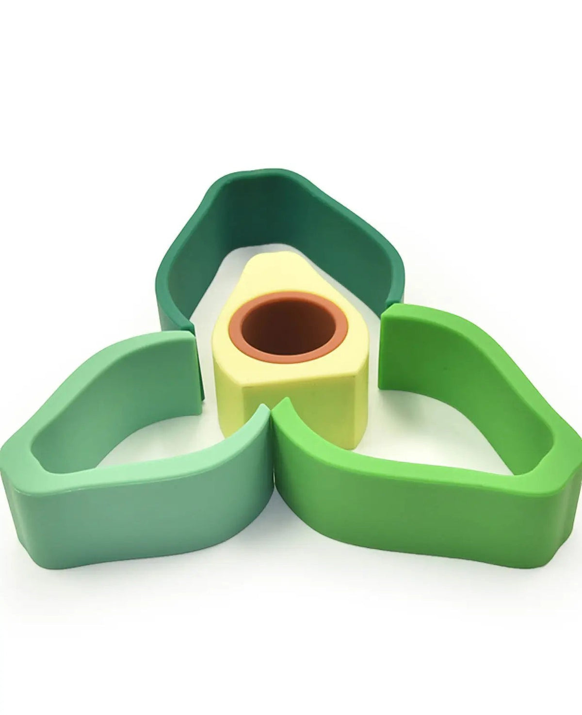 Steckspielzeug Avocado, 5-teilig, aus Silikon, ab 6 Monaten, H 10 cm
