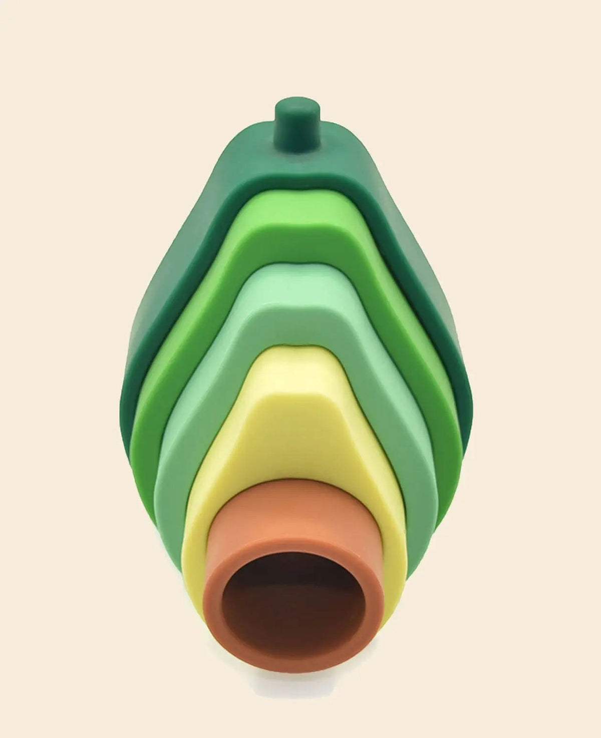 Steckspielzeug Avocado, 5-teilig, aus Silikon, ab 6 Monaten, H 10 cm