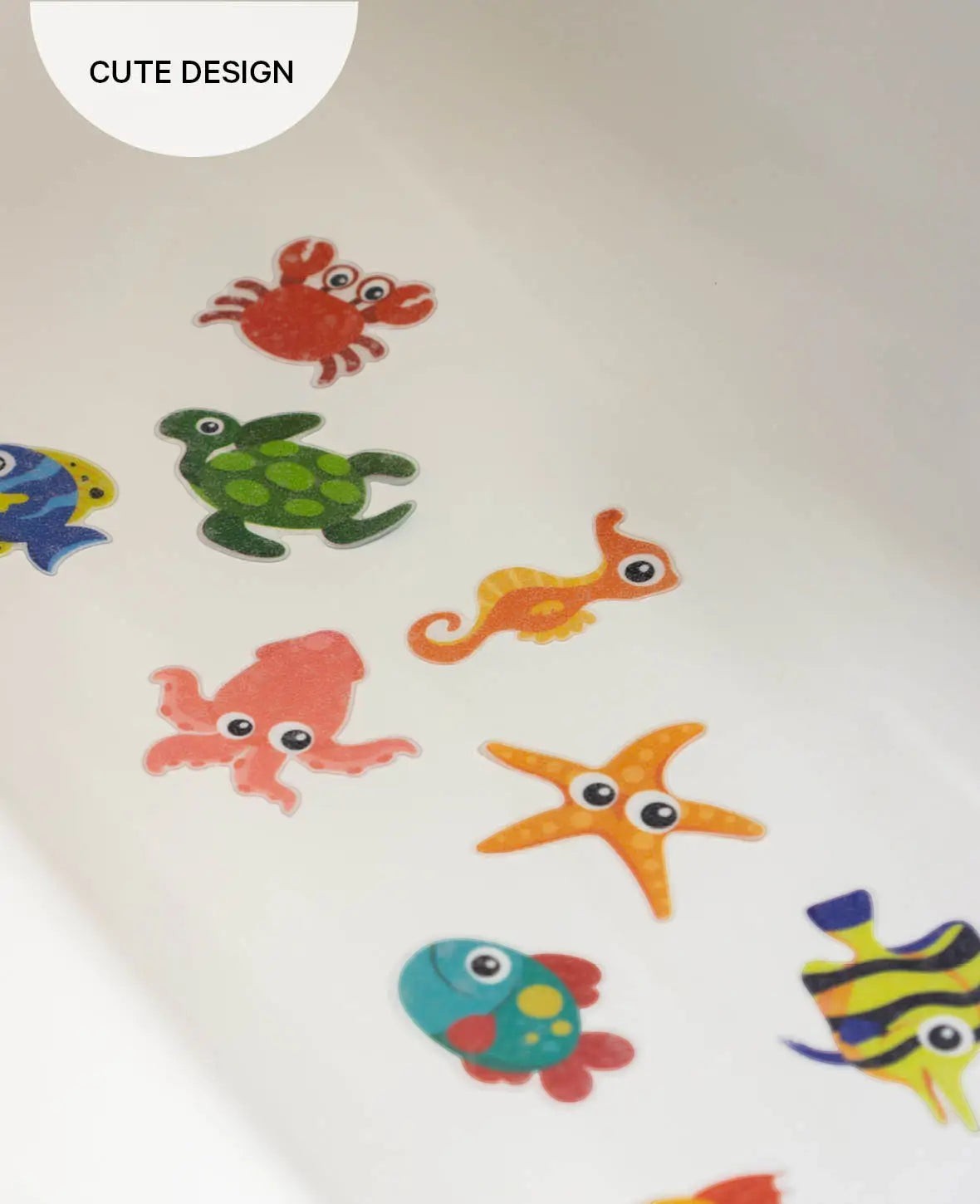 Selbstklebende Antirutsch-Sticker für Dusche und Badewanne, 9 Stück, Meerestiere