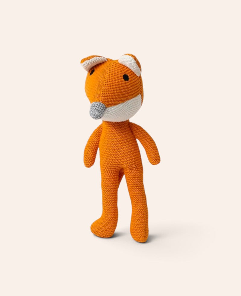 Stofftier Fuchs aus gestrickter Baumwolle