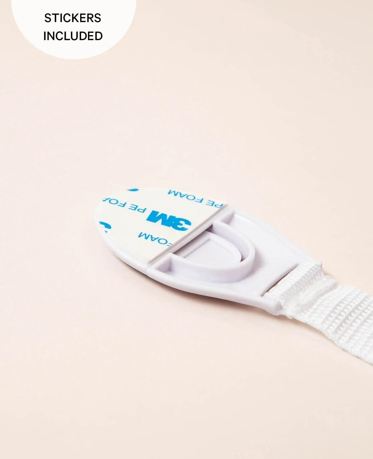 10 Stück Kindersicherungen / Schranksicherungen für Schränke und Schubladen, mit flexiblem Nylon Band, Weiss