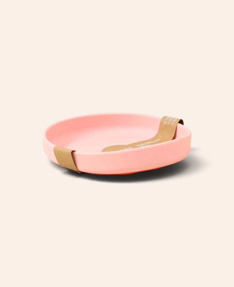 Kinder Monster / Walross Teller aus Silikon in rosa mit Saugnapf, Ø 17 cm