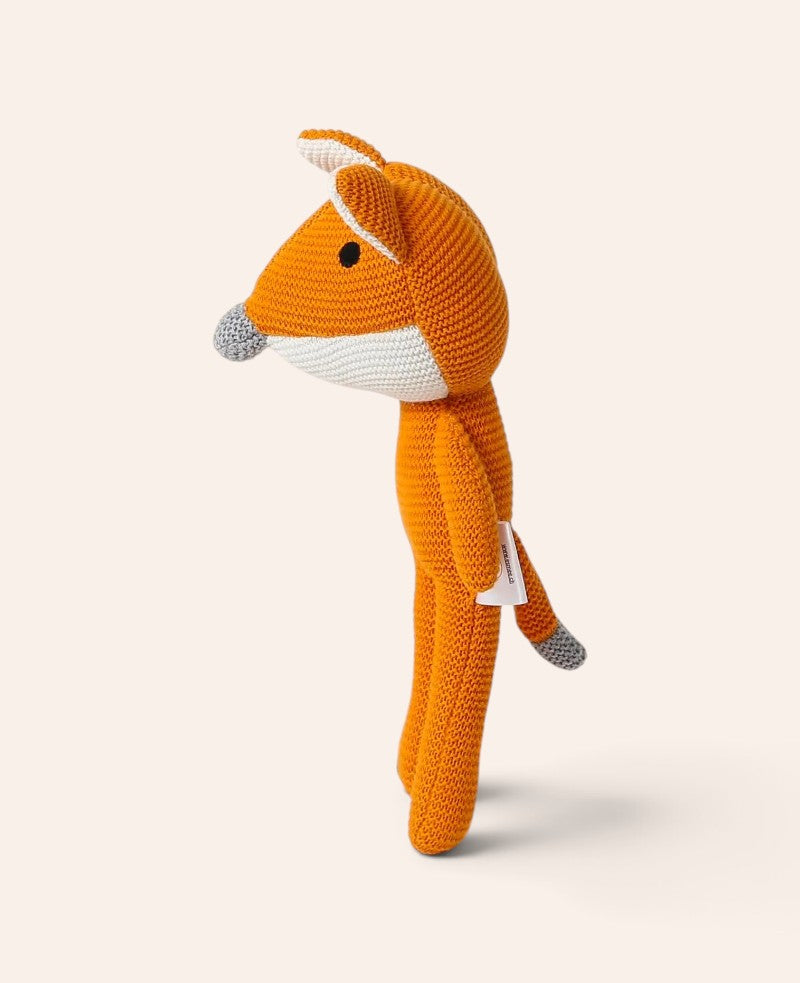 Stofftier Fuchs aus gestrickter Baumwolle