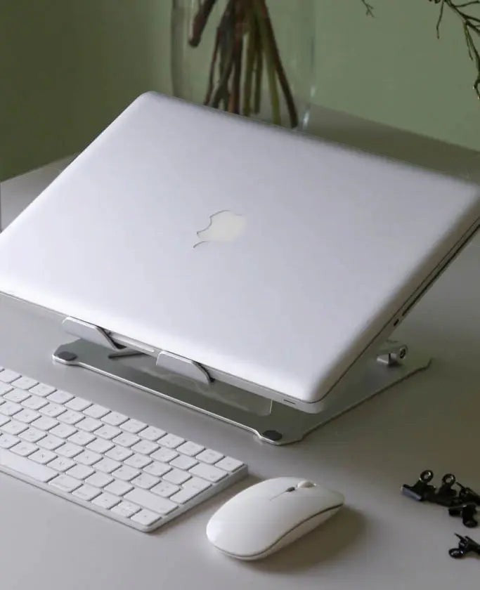 Verstellbarer Laptopstand, silberner Laptophalter für's Homeoffice