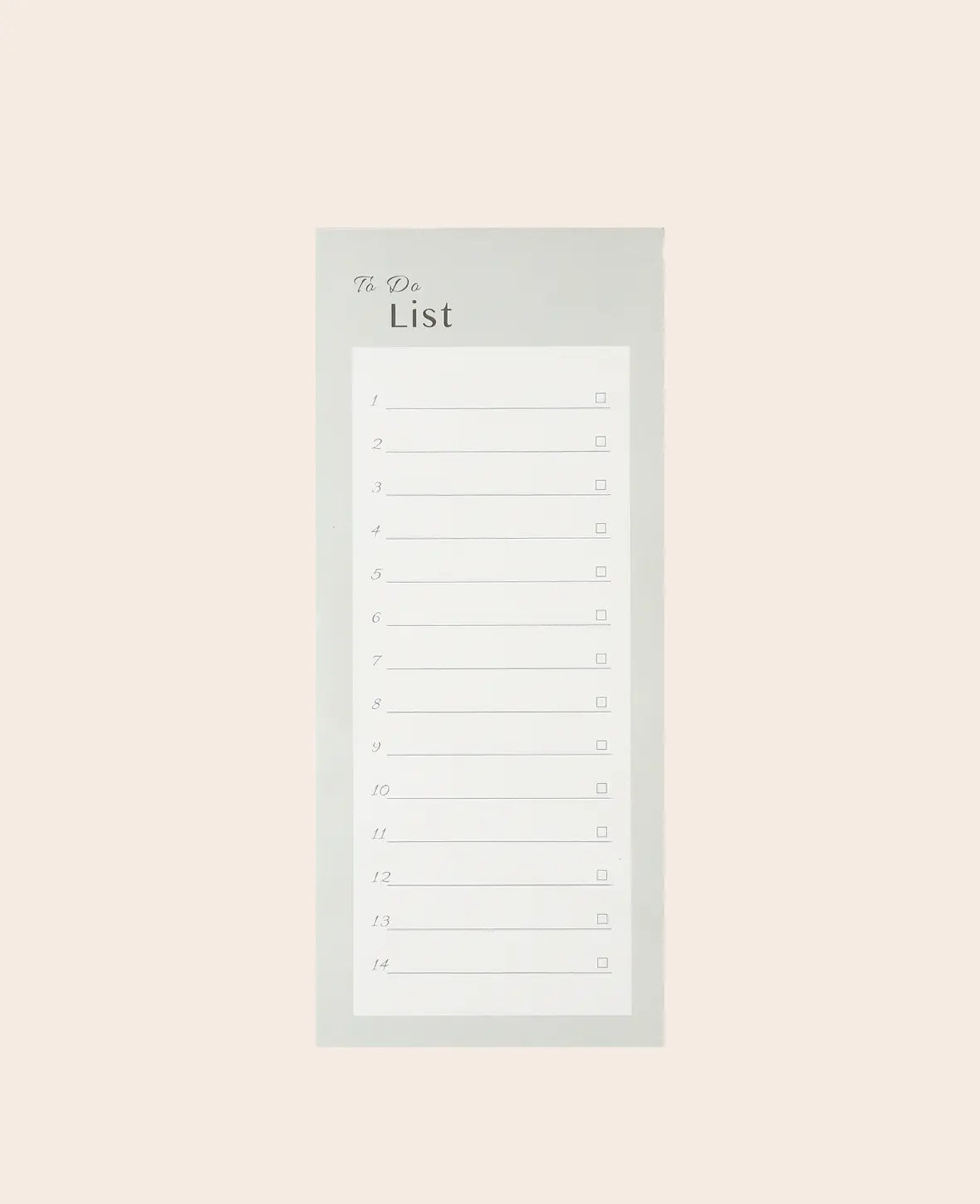To Do Liste Grün, Notizblock mit nummerierter Aufgabenliste und Extrafeld zum Abhaken, Blätter können herausgelöst werden, 10 x 21 cm, 80 Blätter