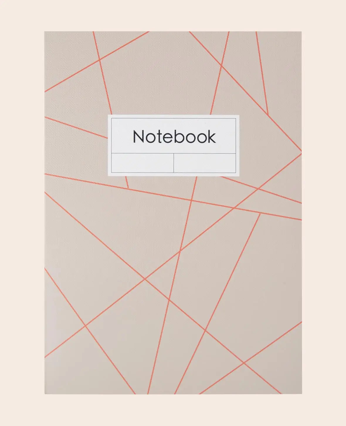 Notebook, A5, Notizheft mit karierten Blättern in grafischen Design, grau/rot, 80 g, 148 x 210 mm, 80 Blatt