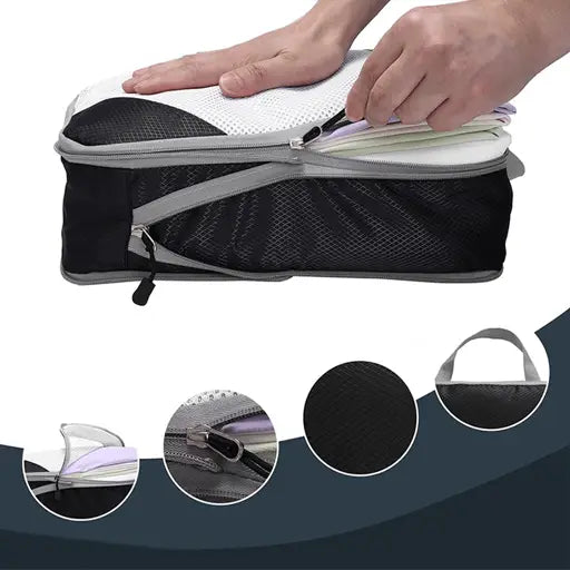 4in1 Koffer Organizer Reise Gepäck Kleidertaschen Schuh Beutel Set – Schwarz