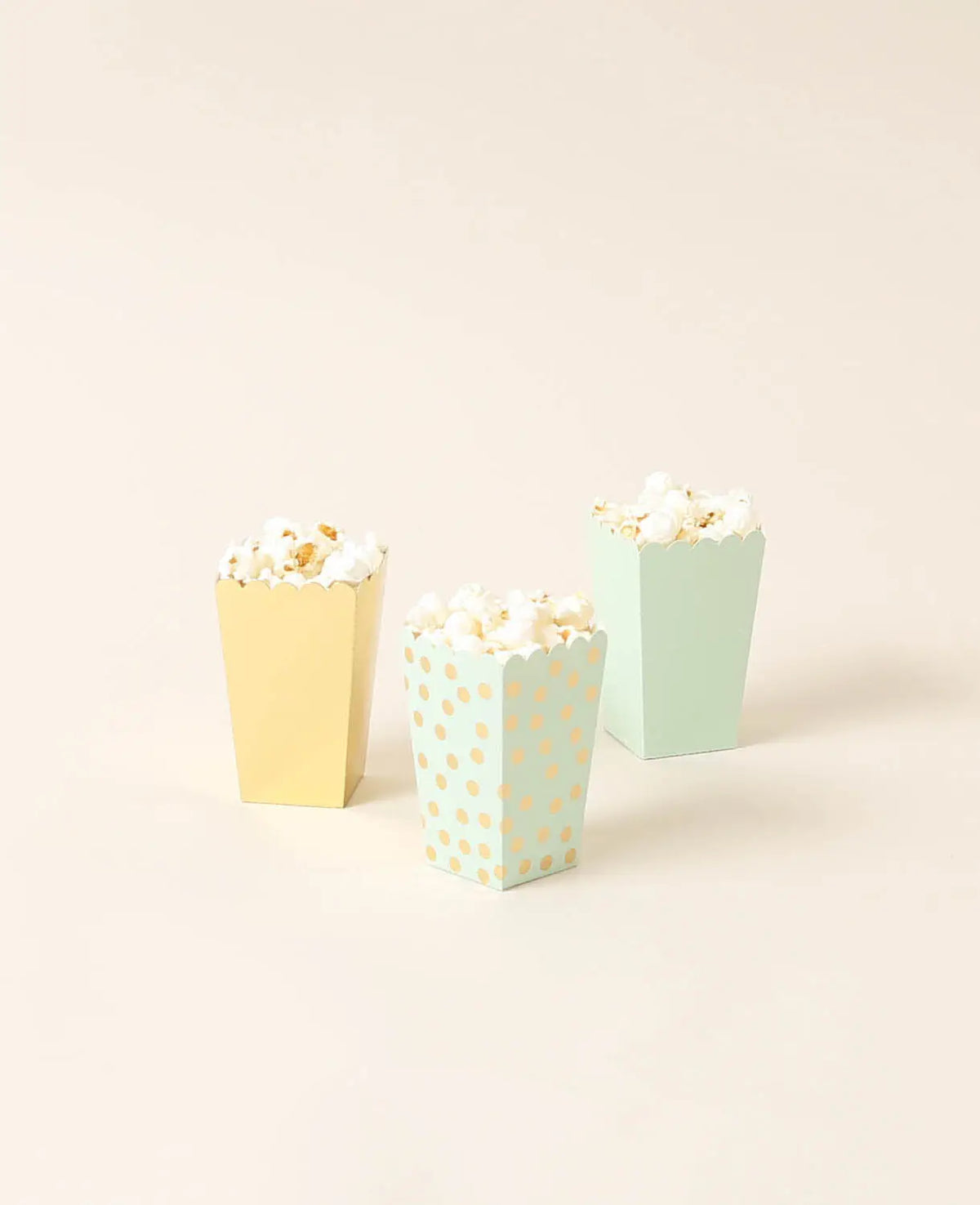 Popcorn Box, Mint / Gold, 10 cm, 6 Stk.