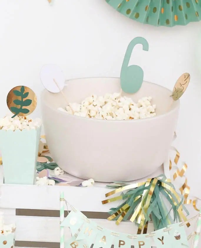 Torten Topper Zahl, Mint, 13 cm, 10 Stk.