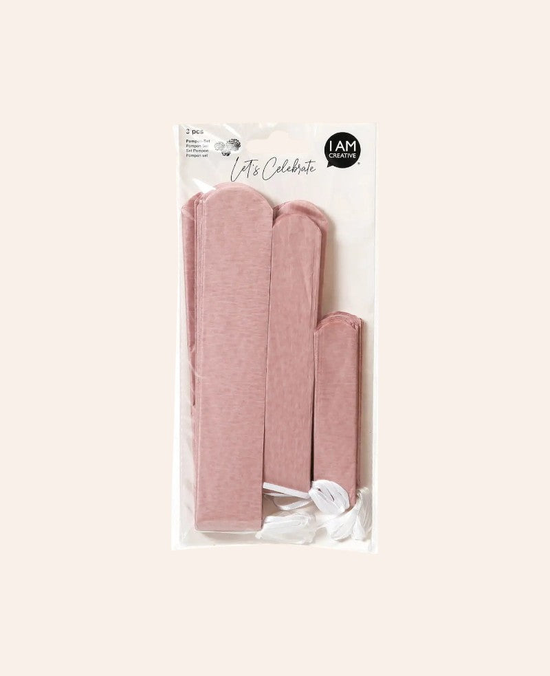Let’s Celebrate Pompon Set aus Seidenpapier inkl. Schnur, Rosa, ø 20 bis 40 cm, 3 Stk.