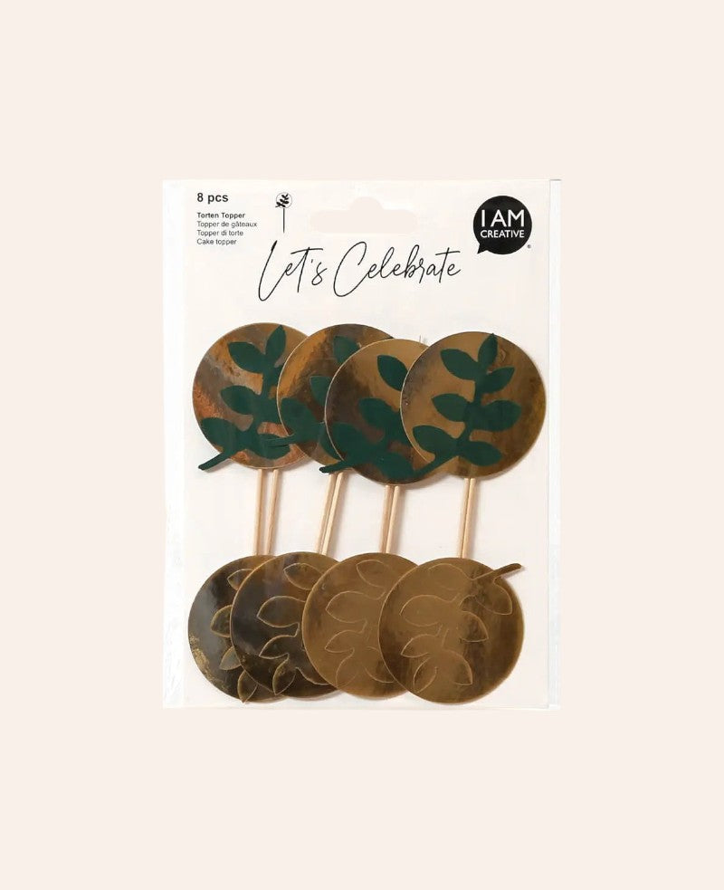 Folien Picker / Cup Cake Topper / Apéro Picker, Gold, 8 Stk.