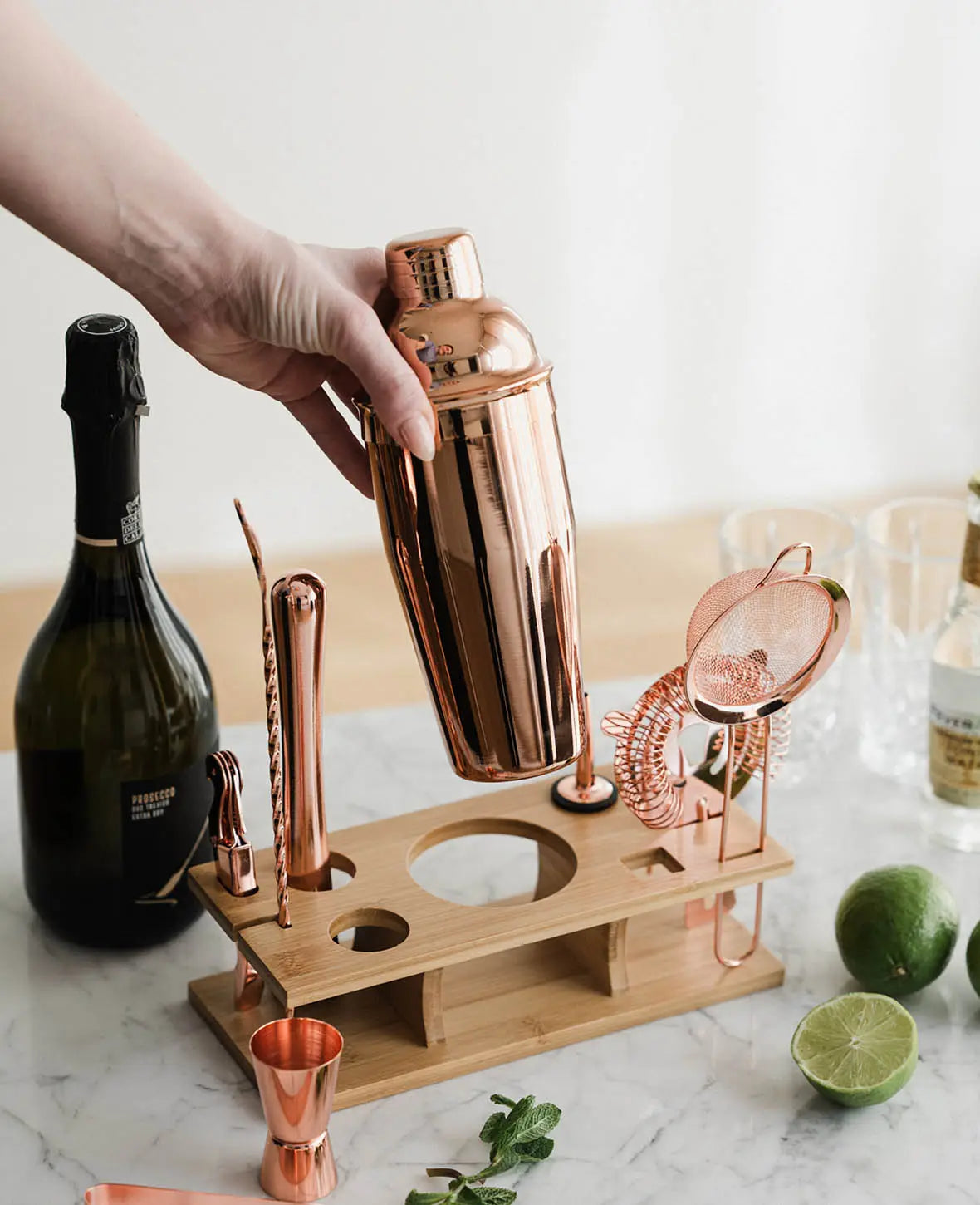 Edelstahl Cocktail Mixer Bar Shaker Kit – Roségold