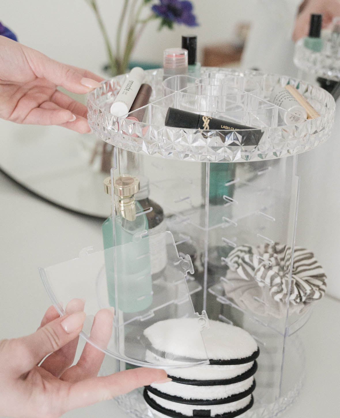360° Rotierender Acryl Beauty Make Up Organizer, Transparent