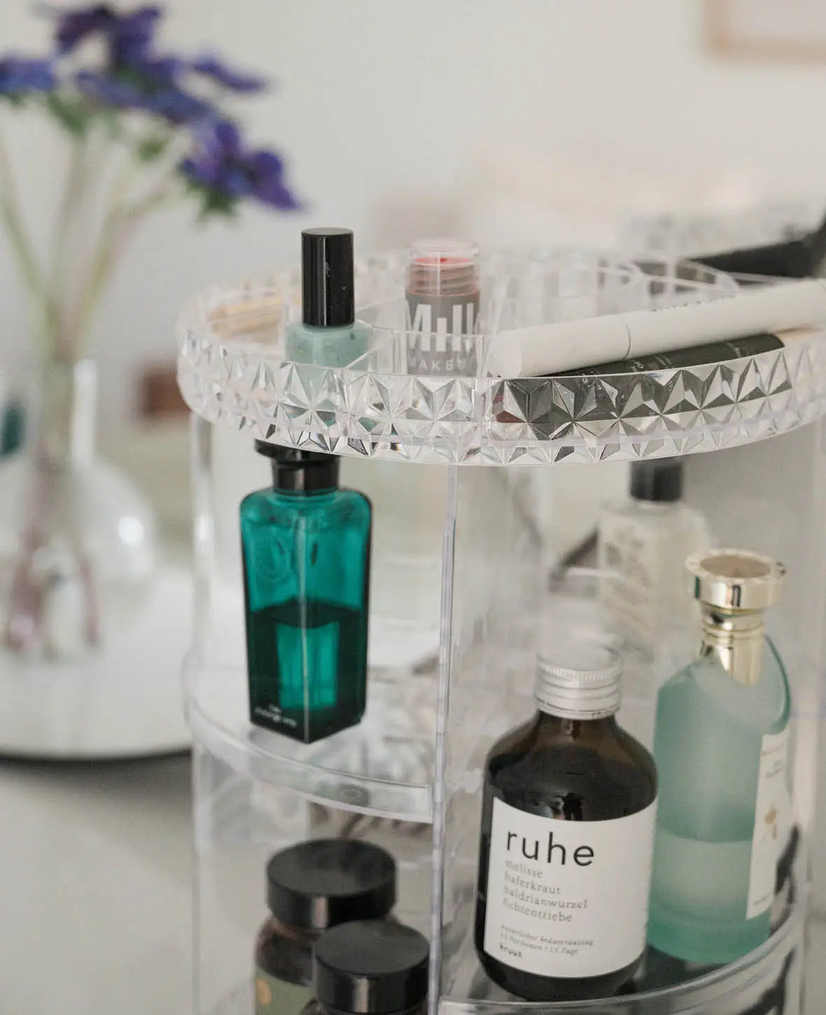 360° Rotierender Acryl Beauty Make Up Organizer, Transparent