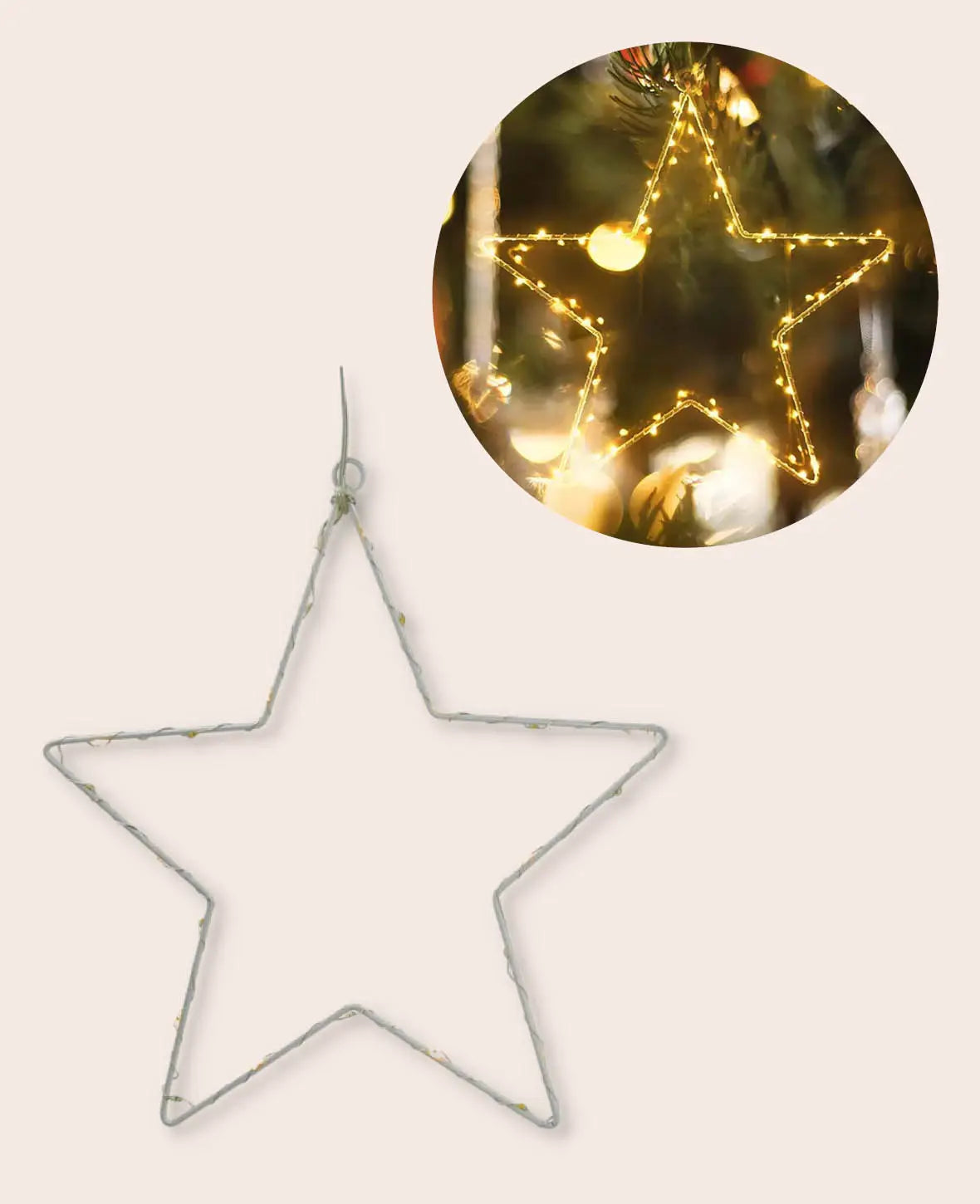 Weihnachtliche LED Lampe in Stern Form, 29 × 29cm