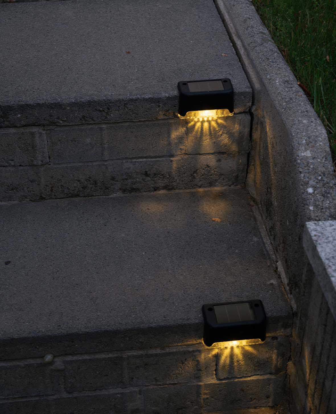 Solar Outdoor Lampe LED Leuchte für Treppen, 4er Set