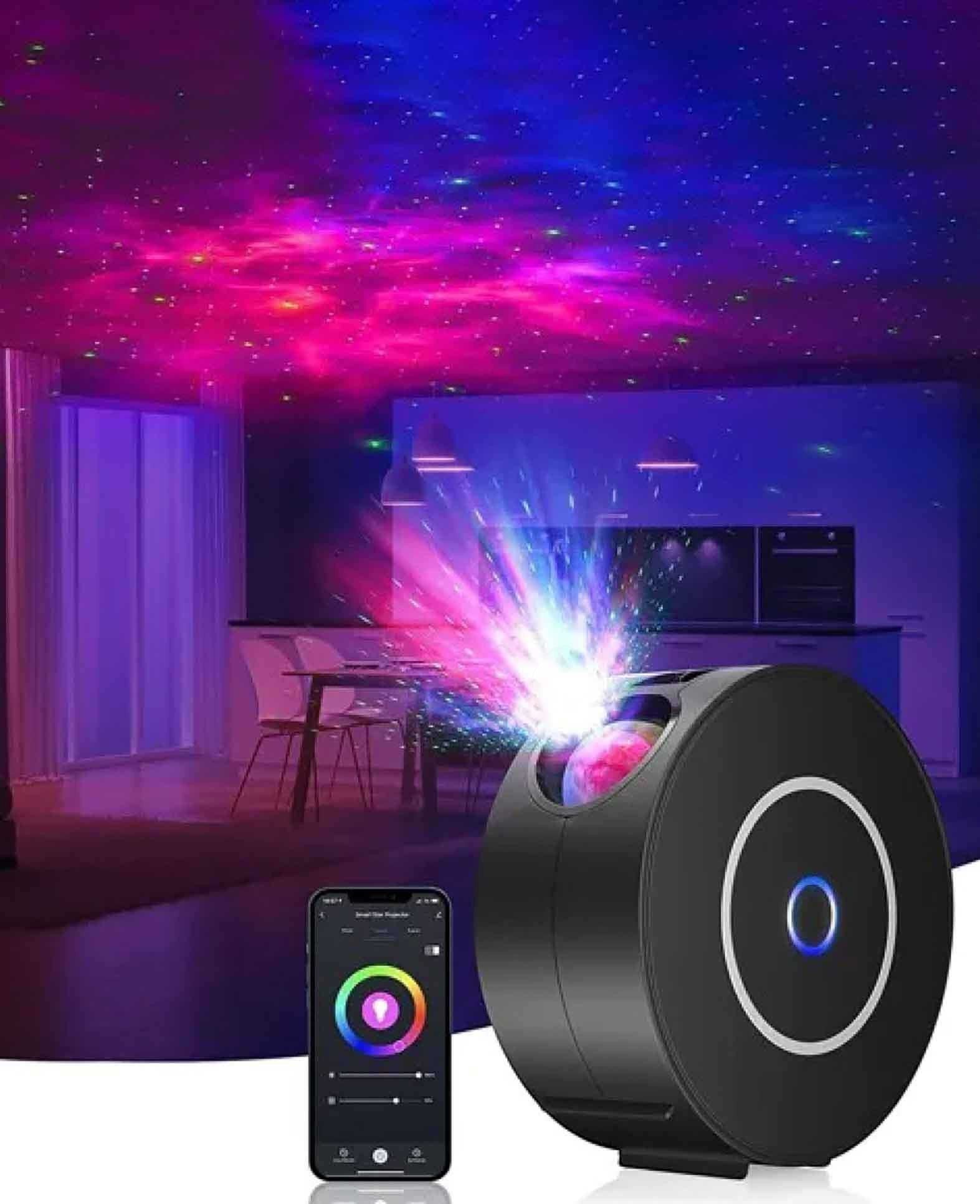 Galaxy LED Projektor, Nachthimmel mit App Steuerung, schwarz