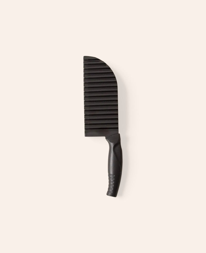 Edelstahl Wellenschneider Mehrzweck Riffel Messer, Schwarz, 29cm