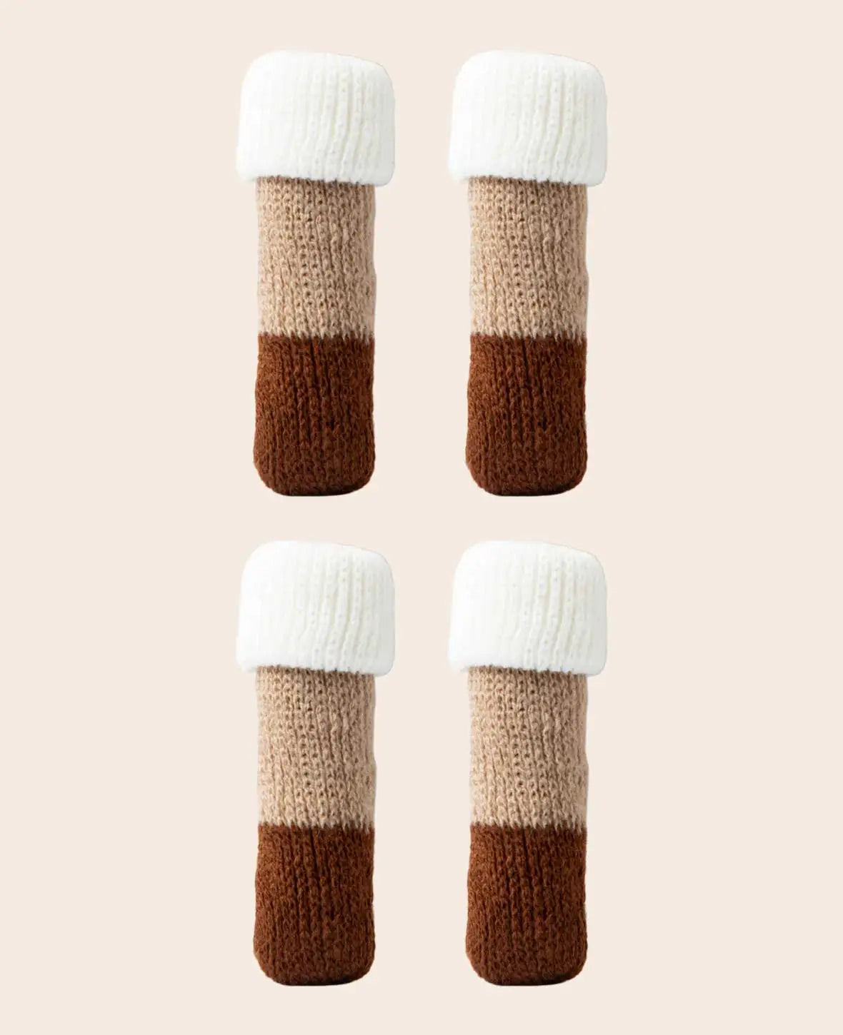 (4er Set) Stoff Stuhlbein Stulpen Schutz – Weiss,Braun,Beige