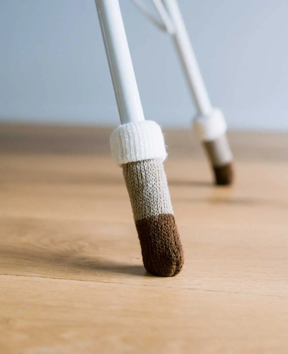 (4er Set) Stoff Stuhlbein Stulpen Schutz – Weiss,Braun,Beige