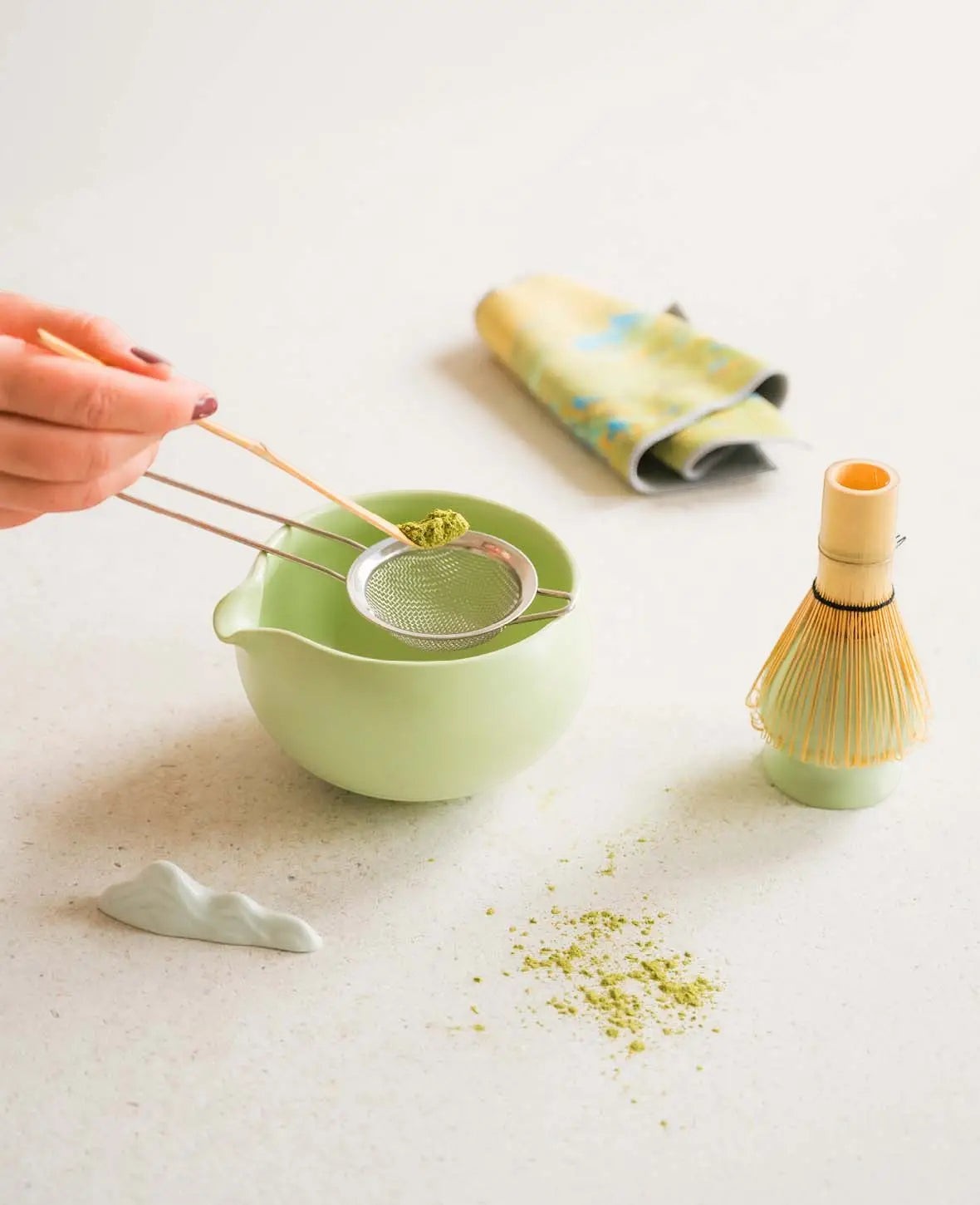 Keramik Matcha Tee Kit - Mint, 7-tlg. Set