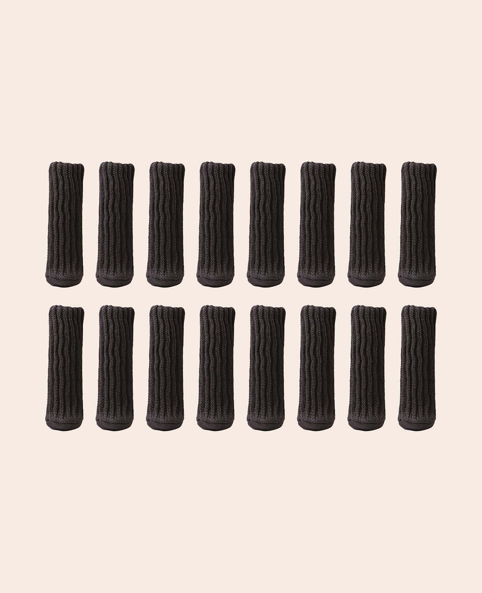 (16er Set) Stuhlbein Stoff Stulpen - Schwarz