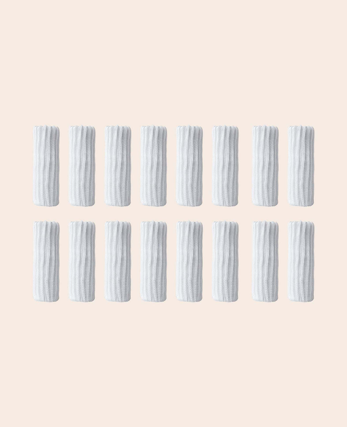 (16er Set) Stuhlbein Stoff Stulpen - Weiss