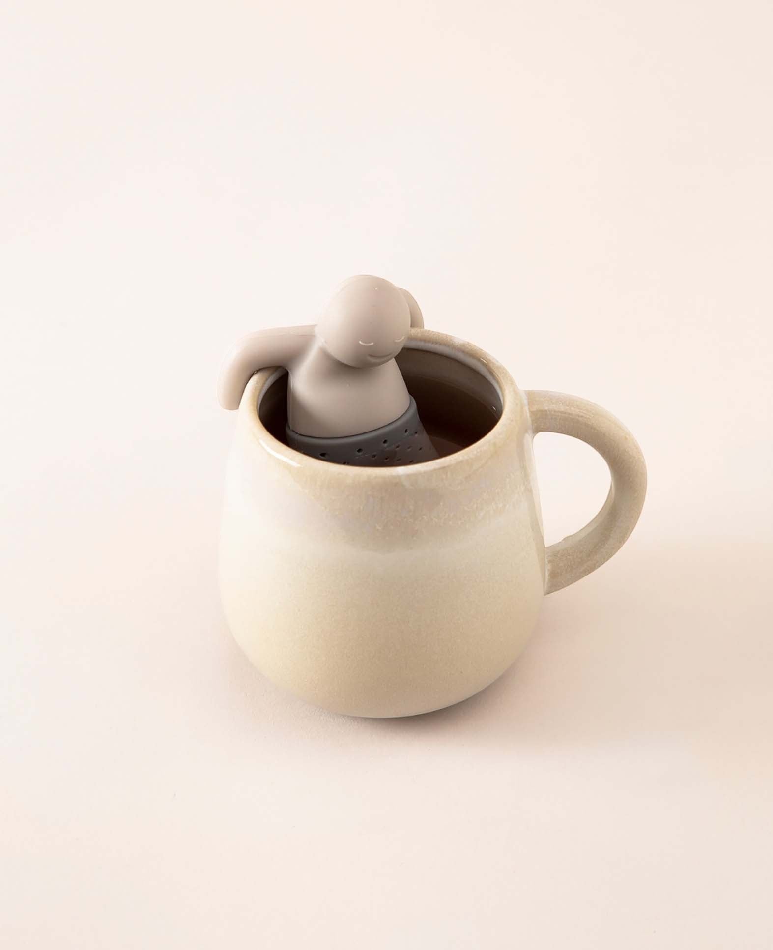 Silikon Infuser Teemännchen Teesieb Teekugel für losen Tee - Grau