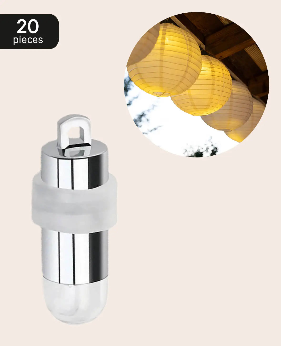 Mini LED Lichter für Lampions, Laternen & Ballone - Warmweiss, 20 Stk.