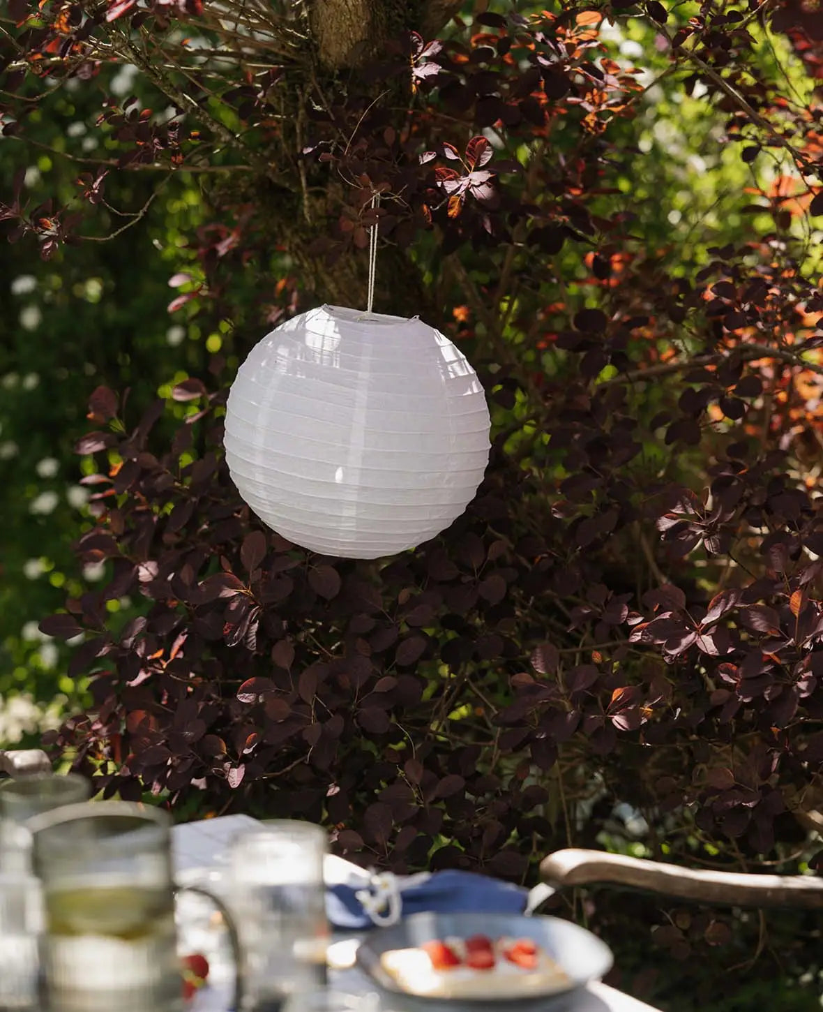 Lampions mit LED Lämpchen für Party / Geburtstag / Hochzeit - Weiss, Ø 30cm, 10 Stk.