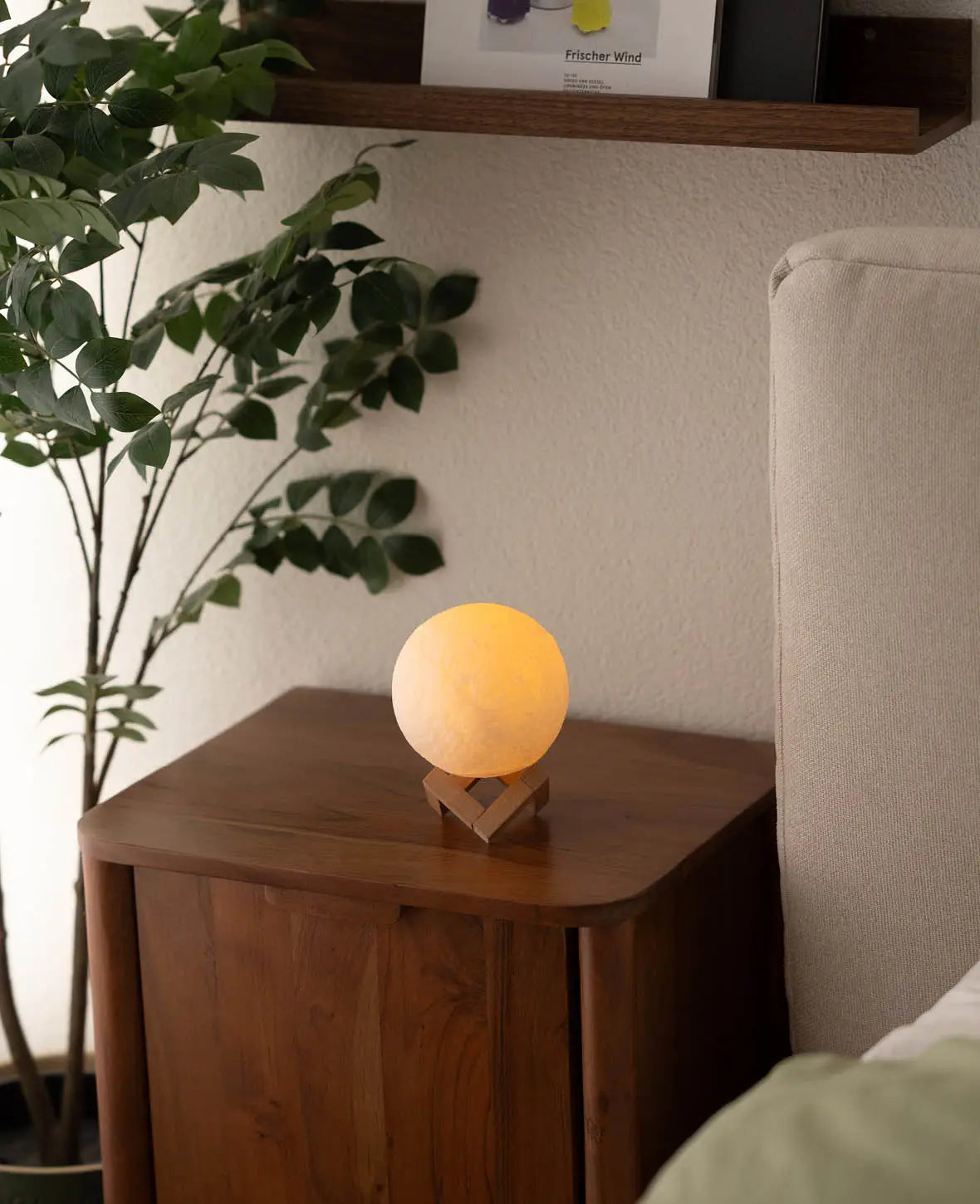 Mond Lampe, Kabellos und aufladbar, mit Touch Control