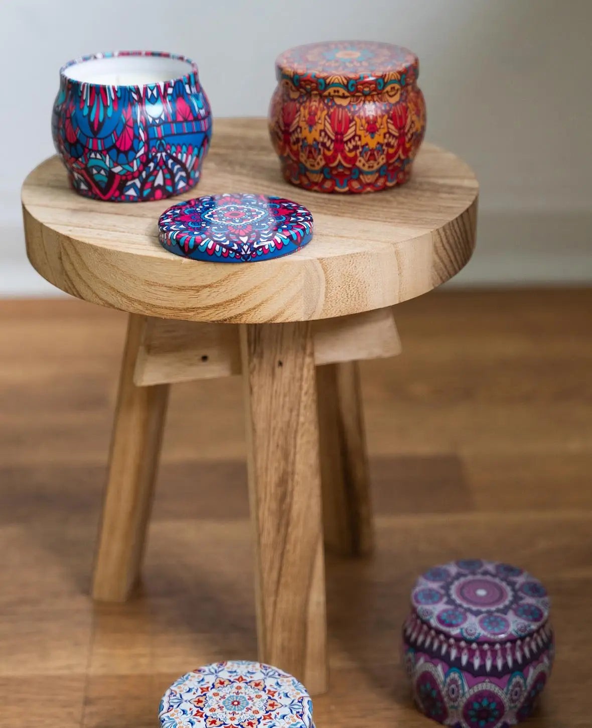 Duft Kerzen Geschenkset im Mandala Design - 100% Sojawachs
