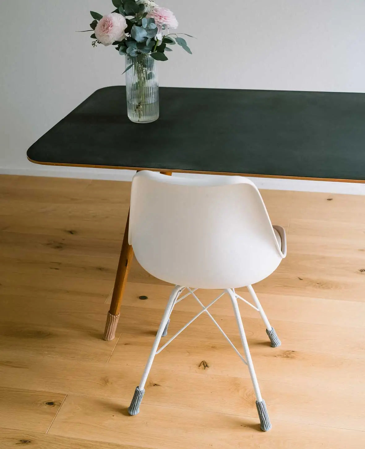 (4er) Stoff Stuhlbein Stulpen Schutz – Grau