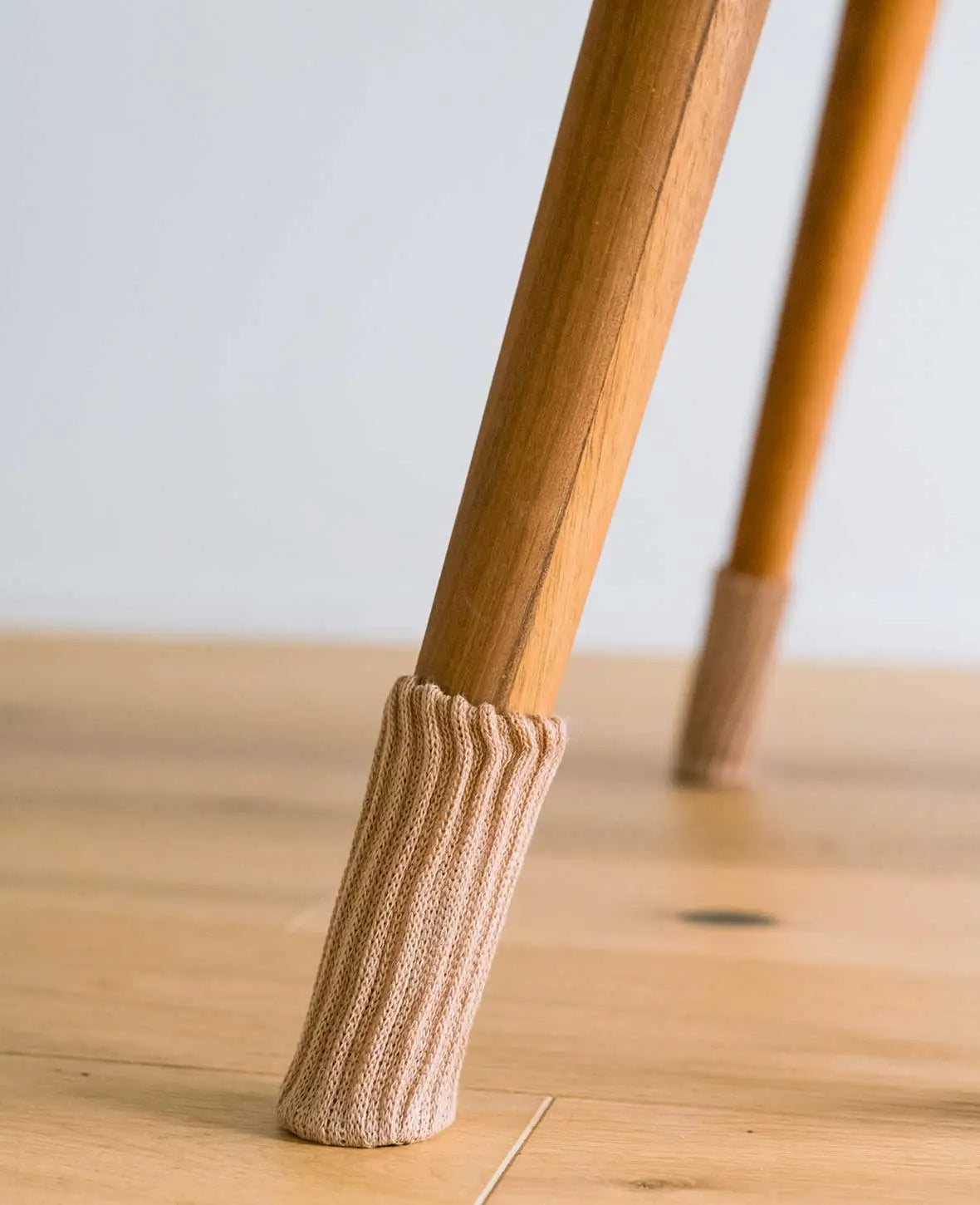 (4er) Stoff Stuhlbein Stulpen Schutz – Hellbraun