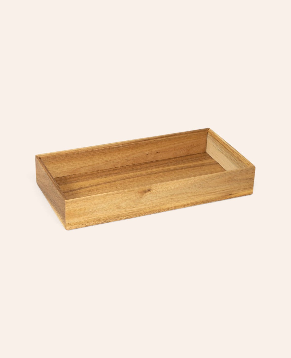 Esmée Organizer aus natürlichem Akazienholz mit individueller Maserung, 30x15cm, ideal für Accessoires und Ordnung.