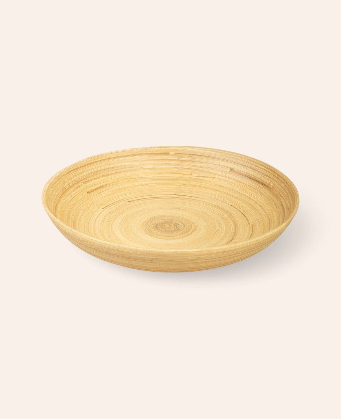 Esmée flache Bambusschale in Natur mit sichtbarer Maserung, ideal als Obstschale oder Dekoration, 30x30 cm
