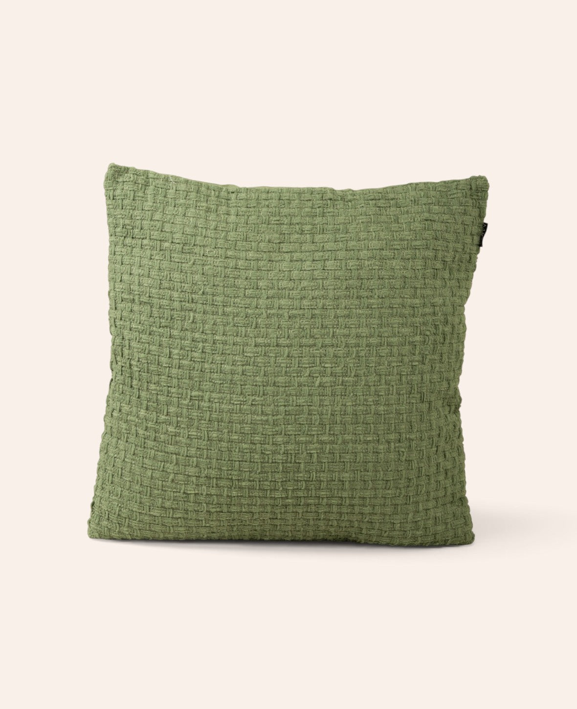 Esmée Kissen in Dunkelgrün aus gewebtem Polyester mit quadratischem Design und Reissverschluss, 45x45 cm